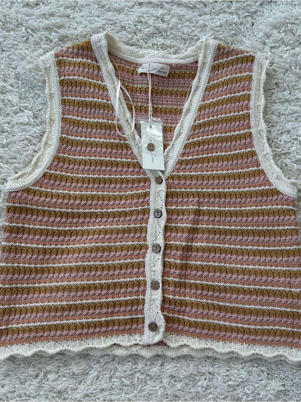 Rylee + Cru Knit Button Down Vest